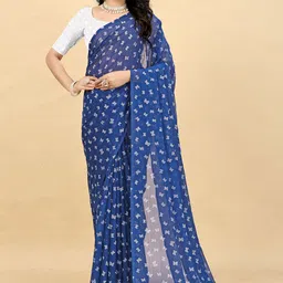 VRAGI Printed Pure Georgette Saree-picture-57