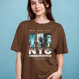 SMARTEES Graphic Printed Round Neck Drop-Shoulder Sleeves Cotton Oversized T-shirt-image-62
