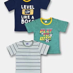 Here&Now X Game Begins Boys Set of 3 Assorted Printed Pure Cotton T-shirts-8