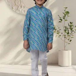 CENSAL Boys Floral Printed Regular Kurta with Pyjamas-17
