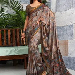 Mitera Ethnic Motifs Printed Zari Saree-image-62