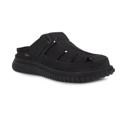 Lee Cooper Black Synthetic Leather Sandals-image-63