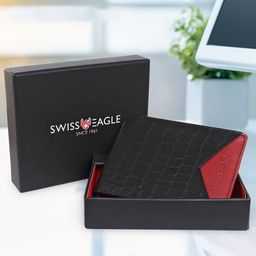 Swiss Eagle Men Textured Leather Two Fold Wallet-image-49