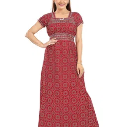 CINCO Bandhani Print Maxi Nightdress-picture-2