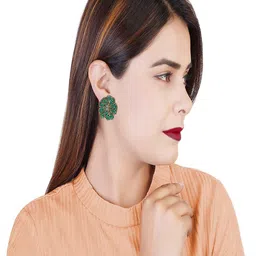 Sangria Artificial Beaded Floral Shaped Studs image 2