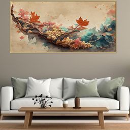 DEKORSTATION Multicoloured 1 Piece Canvas Floral and Botanical Wall Paintings-picture-1