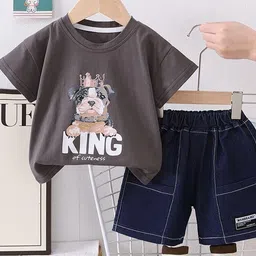 LULU & SKY Boys Printed T-shirt with Shorts-picture-11