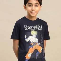 Kids Ville Boys Dragon Ball Z Printed Round Neck Regular Fit Pure Cotton T-Shirt-image-52