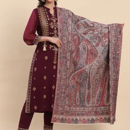 La Vastraa Women Paisley Woven Design Shawl-image-30