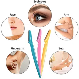 Adbeni Set Of 4 Twinkle Eyebrow Razor With Eyebrow Stamp - 24g - Light Brown image 5