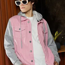 Campus Sutra Men Colourblocked Lightweight Denim Jacket with Embroidered-16