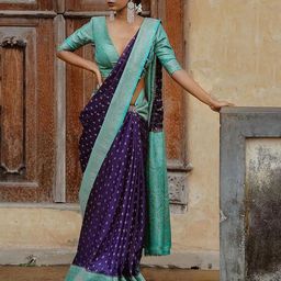 Mitera Woven Design Zari Silk Blend Banarasi Saree-picture-23