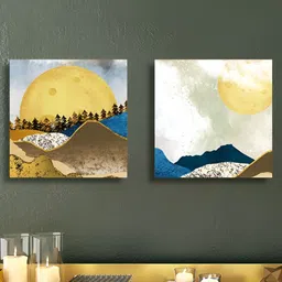 RANDOM 2 Pieces Blue & Yellow Canvas Wall Art-image-84