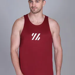 Antiloop Chest Printed Sleeveless Tank Innerwear Vests Vest-01LineMaroon-M-image-91