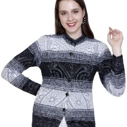 Chatanya Women Striped Cardigan-image-69