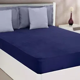 BLUEDOT Navy Blue Terry Water Resistant Mattress Protector-picture-49
