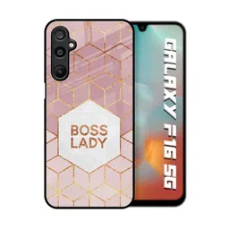 QRIOH Unisex Samsung Galaxy F16 5G Geometric Boss Lady Shockproof Glass Back Case-picture-32