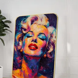 SAF Blue & Beige Marilyn Monroe Printed Wooden Wall Art-image-94