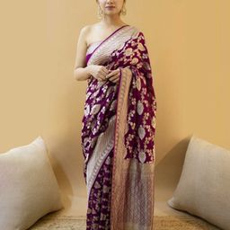 VILLE FASHION Woven Design Zari Kanjeevaram Saree-picture-48