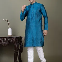 DEVOILER Men Jacquard Kurta-image-60