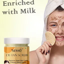 Newsio Set Of 4 De-Tan Face Scrub With Milk-100g Each image 2