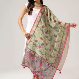 Kaizen TEXO FAB Ethnic Motifs Printed Linen Dupatta image 1