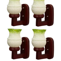 Somil Premium Designer Glass Wall / Night Lamp Elegant & Stylish Dcor Accent for Modern Interiors, color- - Green, White Size- 16.5 X 24.5 X 27 CM-image-19