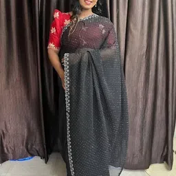 Moda Rapido Embellished Sequinned Poly Georgette Heavy Work Saree-picture-1