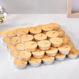 Home Centre Luminescent Yellow 50 pieces Tea Light Candle-14