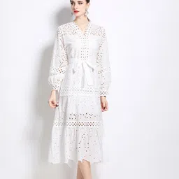JC Collection Women Self Design A-Line Midi Dress-picture-49