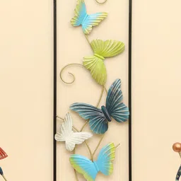 vedas Mystic Indiana Blue & Green Textured Metal Humo Butterflies Wall Decor-image-39