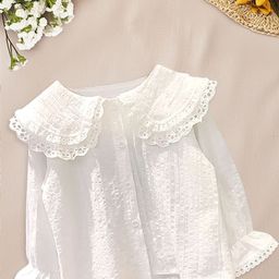 FOREVER FRIDAY Floral Peter Pan Collar Bell Sleeve Cotton Top-image-72