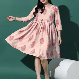 BAESD Floral Print Crepe Fit & Flare Dress-picture-6