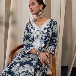 Anouk Women Floral Embroidered Thread Work Kurta-image-34