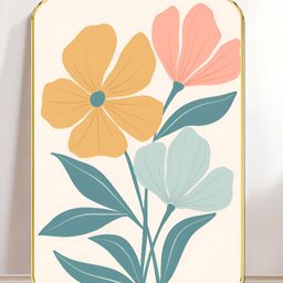 Livin'luxe Yellow & Pink Floral Printed Wall Art-picture-16