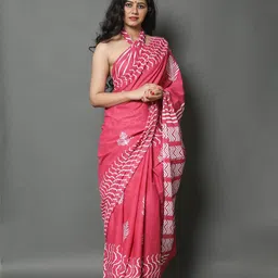 Craft Musium Pure Cotton Bagru Saree-image-90