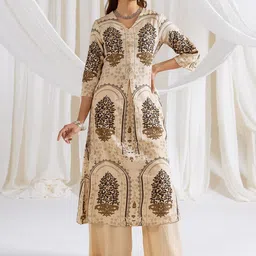 Sangria Women Ethnic Motifs Printed Kurta with Palazzo-picture-5