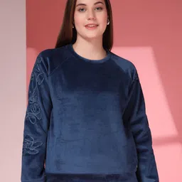 Thirty Threads Women Embroidered Round Neck Pullover Sweatshirt-picture-18