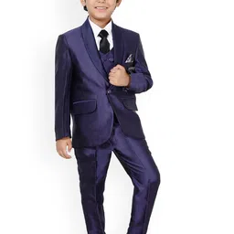 BAESD Boys Shawl Collar Single-Breasted Five-Piece Suit-image-97