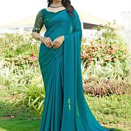 K 5 Fashion Striped Pure Chiffon Ready to Wear Saree-image-87