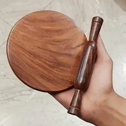 Pure Sheesham Wood Small Size Chakla Belan and Rolling Pin for Kids - 6 Inch-21