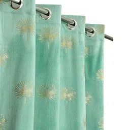 Myntra Elegant Homes Sea Green Velvet Door Curtain-picture-30