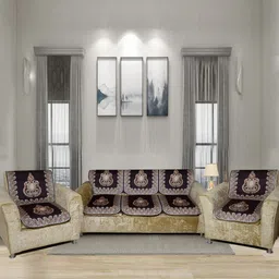 Aura Brown Polyester Sofa Cover-image-64