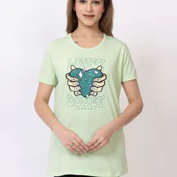 BUFFARO Women Typography Printed Applique T-shirt-picture-27