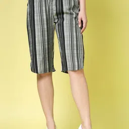 BEING NAUGHTY Women Striped Culottes Trousers-image-21