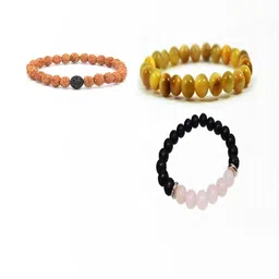 Divine souvenirs Unisex Set Of 3 Artificial Beaded Elasticated Bracelets-picture-50