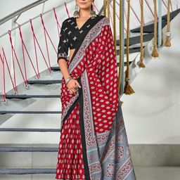 DIVASTRI Ethnic Motifs Block Printed Saree-picture-10