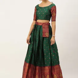 Payu Semi-Stitched Lehenga & Unstitched Blouse With Dupatta image 4