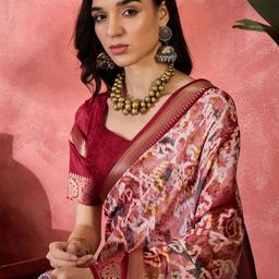 Sangria Woven Design Zari Saree With Unstitched Blouse-picture-7