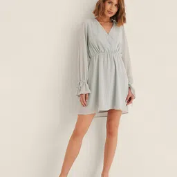 Roadster Poly Rayon Solid Mini Fit and Flare Dress-image-11
